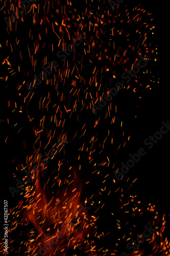 flame of fire with games on a black background