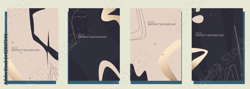 Elegant abstract trendy universal background templates. Minimalist aesthetic. Gold Banner Background