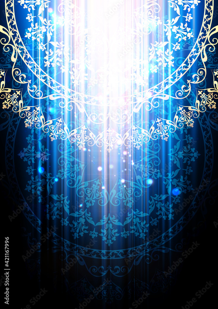 円環文様と宝石風キラキラ背景 Stock Illustration Adobe Stock