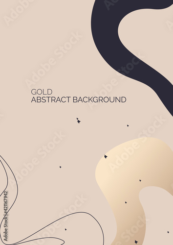 Elegant abstract trendy universal background templates. Minimalist aesthetic. Gold Banner Background