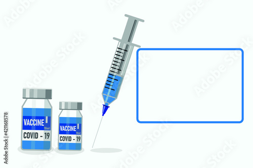 Coronavirus vaccine (Covid-19), syringe and dose vaccine To stop infection with new strains of the virus. Realistic file