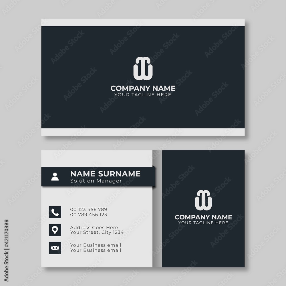 simple black and white business card template