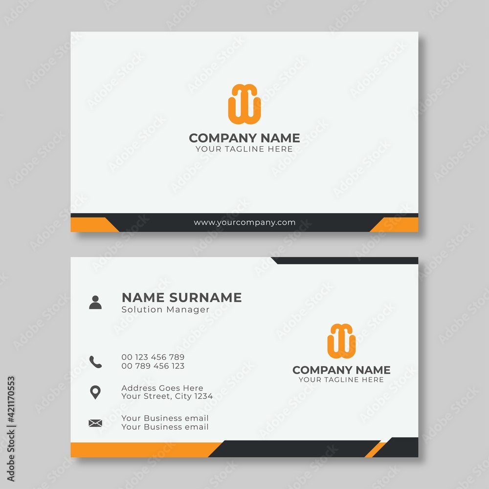 simple orange and white business card template simple orange and white business card template