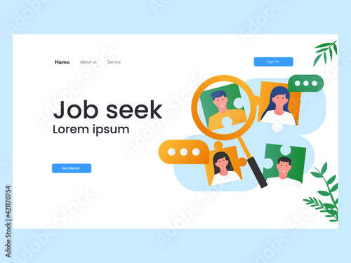 Modern flat design illustration of Job Seek, Selection of prospective workers. This Illustration perfect for website and mobile website.