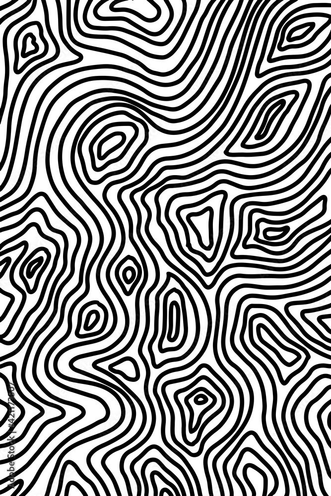 Black and white wave pattern. Abstract background. Vector illustration.