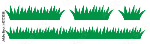 Green grass vector icon. Natural lawn illustration.