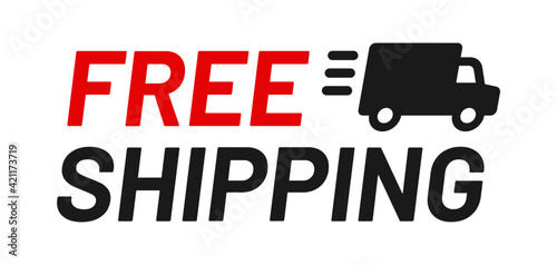 Free shipping delivery icon vector illustration sticker design.