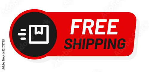 Free shipping vector sign. Product delivery sticker for shipment.