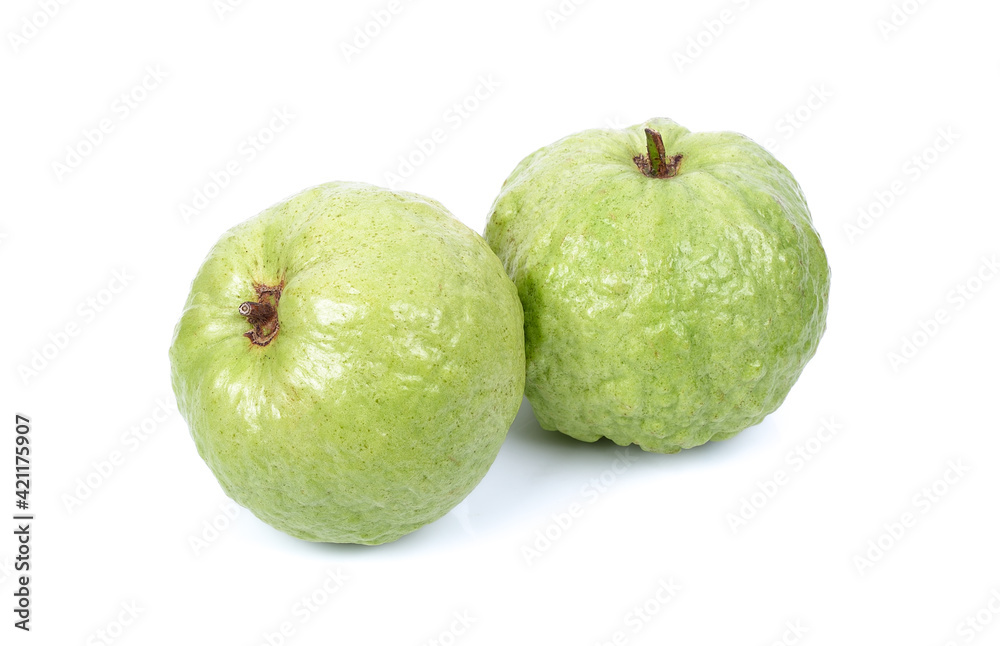 The Fresh green Guava fruit on white background The Fresh green Guava fruit on white background