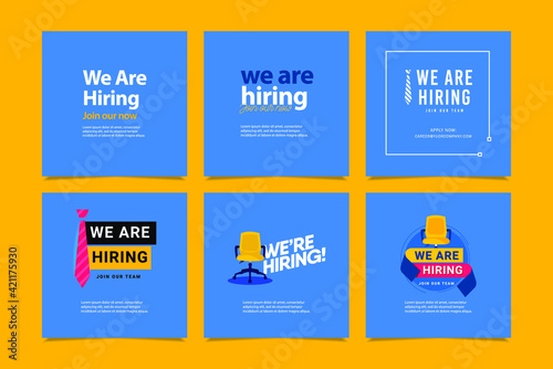Set we are hiring design template. Join team our now illustration.