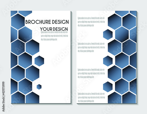 Brochure template, flyer design or depliant cover for business presentation and magazine covers.