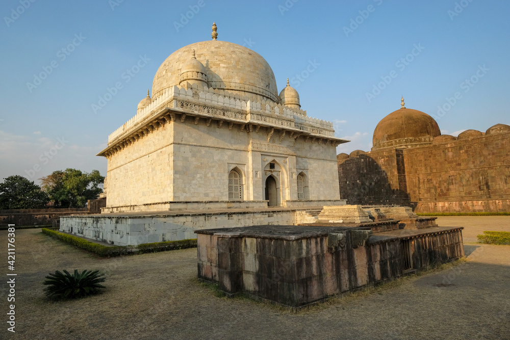 Tomb of Hoshang Shah in Mandu, Madhya Pradesh, India. It is the oldest marble mausoleum in India.