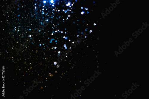 Glittering stars of blur blue  bokeh