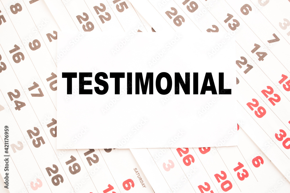 text TESTIMONIAL on a sheet from Notepad.a digital background. business concept . business and Finance. text TESTIMONIAL on a sheet from Notepad.a digital background. business concept . business and Finance.