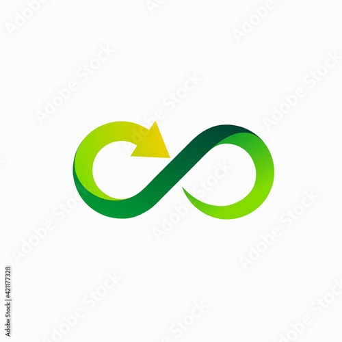 infinity logo with arrow concept
