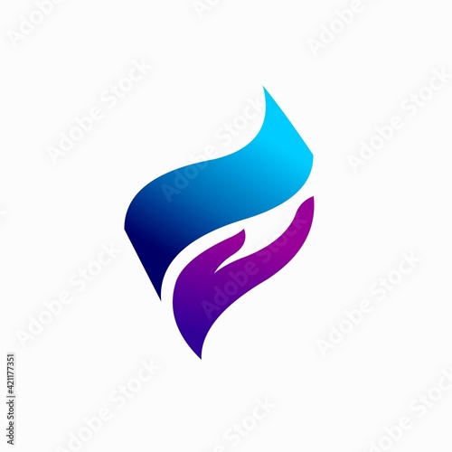 Money logo with hand concept