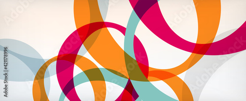 Ring geometric shapes, o letter repetition wallpaper. Abstract background for business or technology presentations, internet posters or web brochure covers