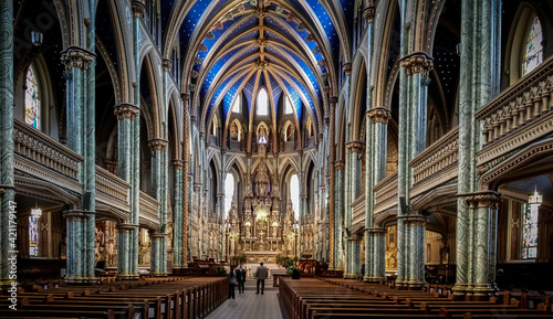 Fotografia Interior of Notre-Dame Cathedral Basilica, Ottawa, Ontario, Travel to Canada