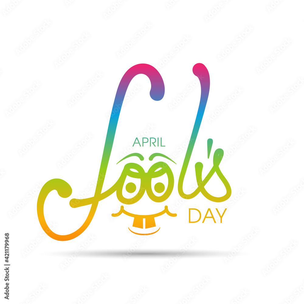 Fototapeta premium April fool's day celebration greeting card design.