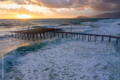 sunset over the sea