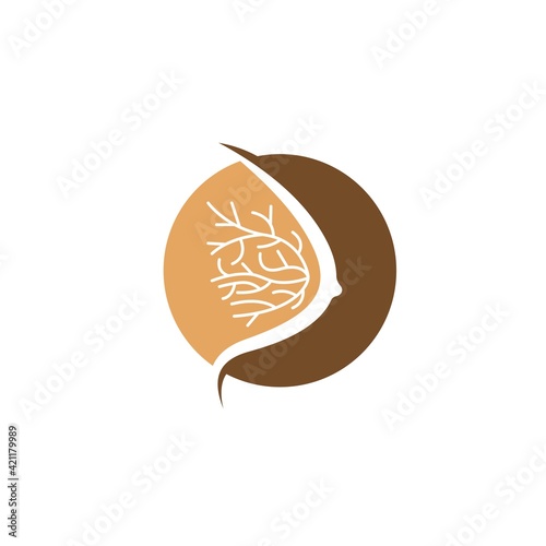 woman breast anatomy icon vector illustration design template