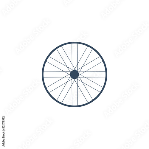 Bicycle Wheel isolated on white background . Vector Illustration. 