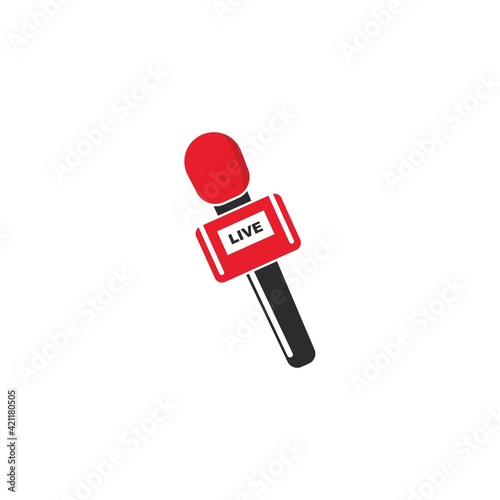 microphone live news icon vector illustration design template
