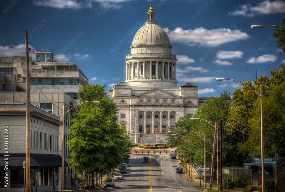 Obraz premium The Arkansas Capital building located in Little Rock Arkansas USA.