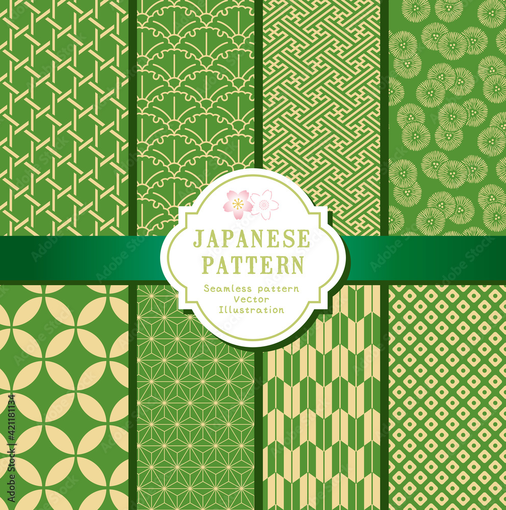 シームレスな日本の和柄セット Seamless Pattern Vector Japanese Seamless Pattern Collection Decorative Wallpaper Stock Vector Adobe Stock