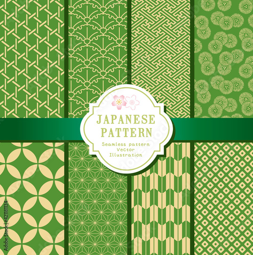 
シームレスな日本の和柄セット
seamless pattern,vector,Japanese seamless pattern collection, Decorative wallpaper.