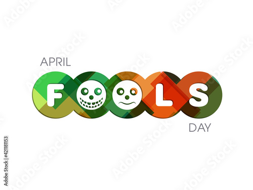 April fool's day celebration greeting card design. photo