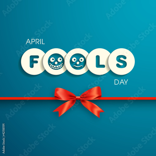 April fool's day celebration greeting card design. photo