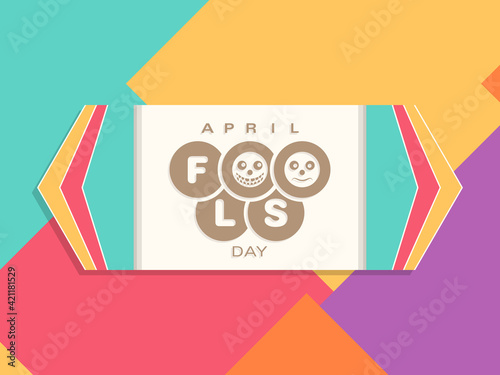 April fool's day celebration greeting card design. photo