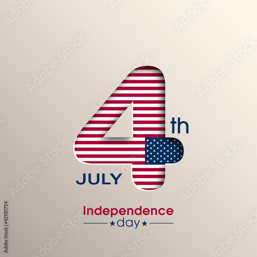 Illustration of Independence day of United states of America,4 July.