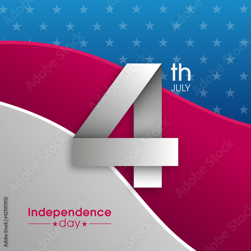 Illustration of Independence day of United states of America,4 July.