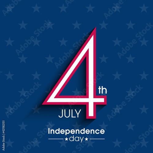 Illustration of Independence day of United states of America,4 July.