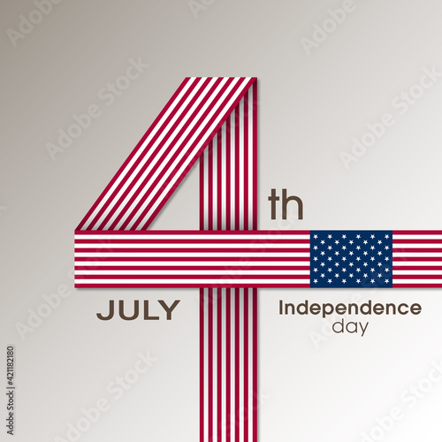 Illustration of Independence day of United states of America,4 July.