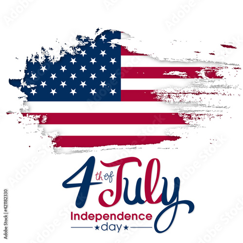 Illustration of Independence day of United states of America,4 July.