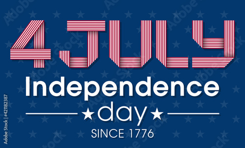 Illustration of Independence day of United states of America,4 July.