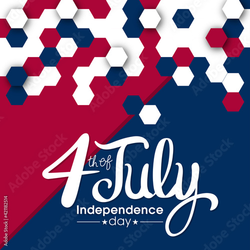 Illustration of Independence day of United states of America,4 July.