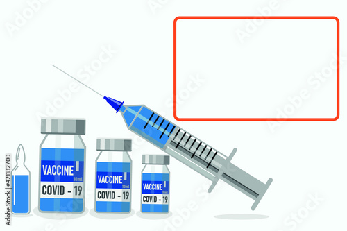 Covid-19 coronavirus concept. vaccine vial and syringe. quarantine against a new coronavirus. pandemic outbreak