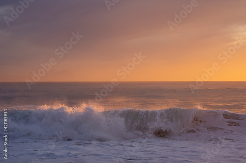 sunset over the beach