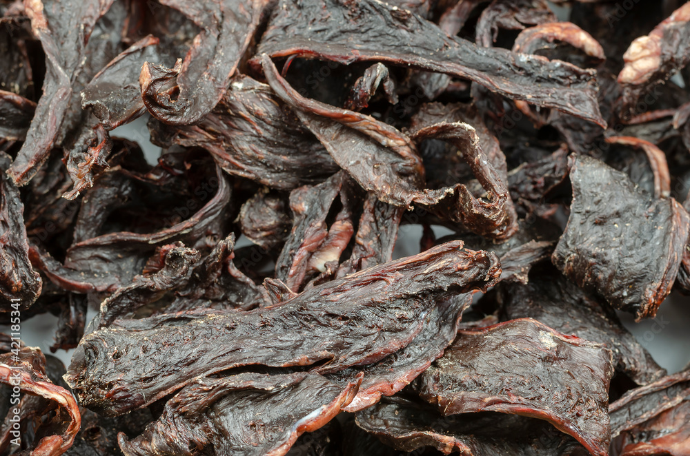 Helpful treats for pets. Close-up Pieces of stewed beef heart. Helpful treats for pets. Close-up Pieces of stewed beef heart.