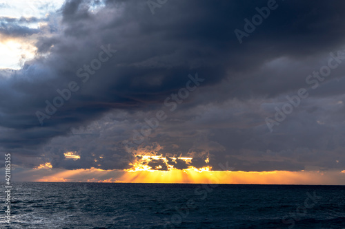 sunset over the sea photo