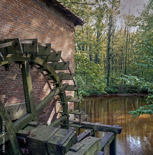 Fototapeta Historic watermill at Herinckhave Fleringen Twente Netherlands Overijssel