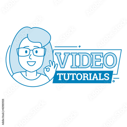 Video Tutorials icon. Symbol or emblem. vector