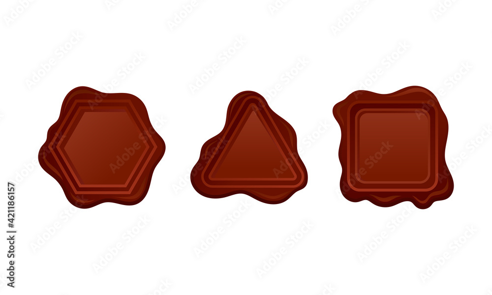 Obraz premium Brown Wax Seal Used for Sealing Letters Close as Verification Sign Vector Set