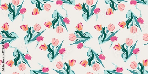 pattern with tulips