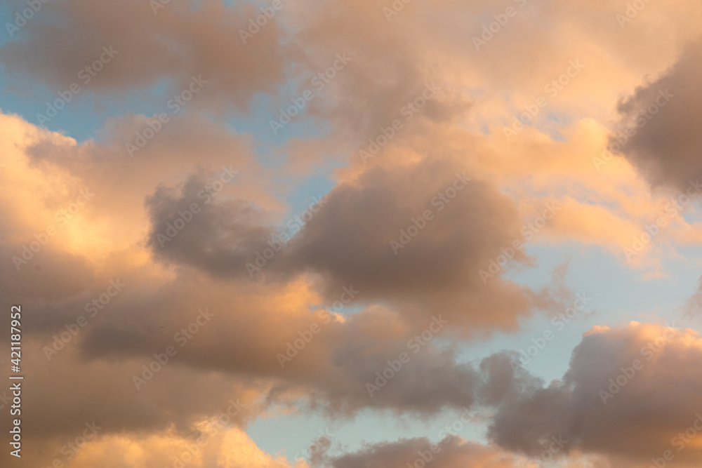 Sky with storm clouds at sunset