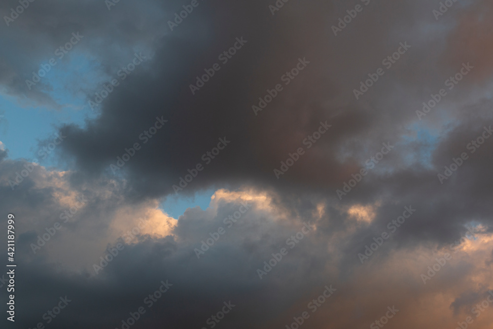 Sky with storm clouds at sunset Sky with storm clouds at sunset